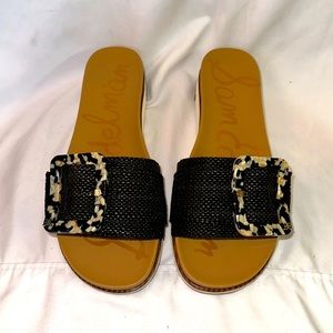 Sam Eldeman Sz.9M Black Basket Weave Sandal